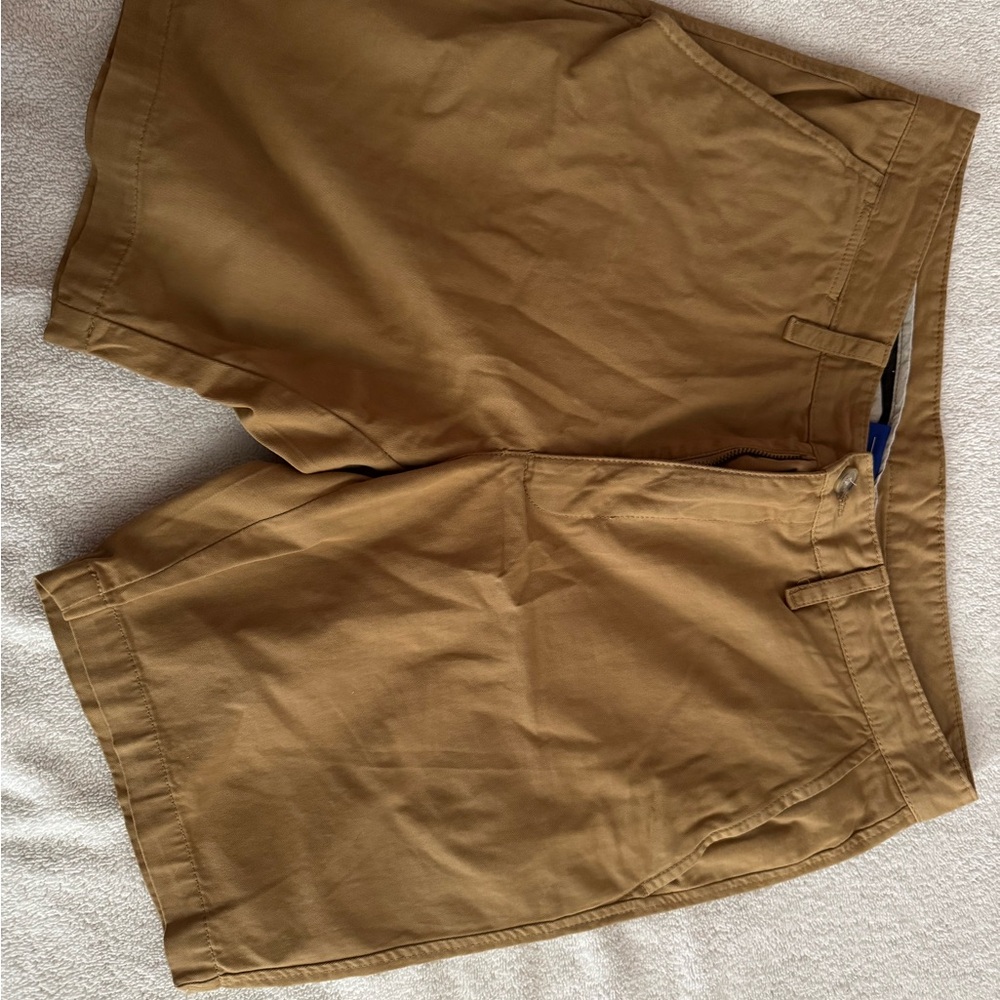 Sears Tan Flat Front Shorts Classic Style